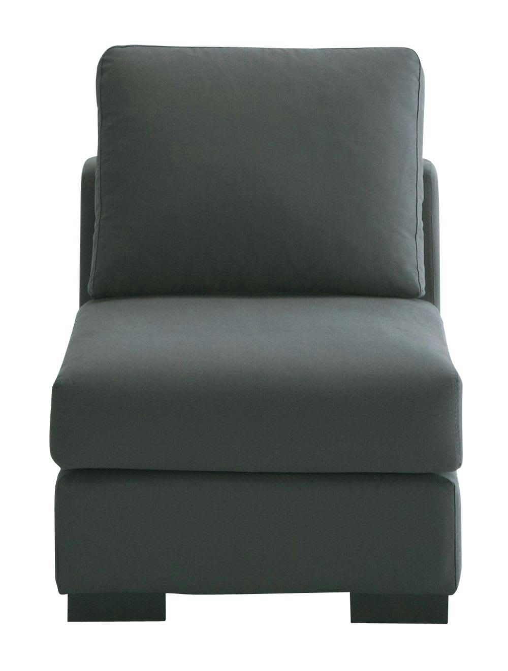 Terence - Chauffeuse pour canapé modulable en toile gris ardoise