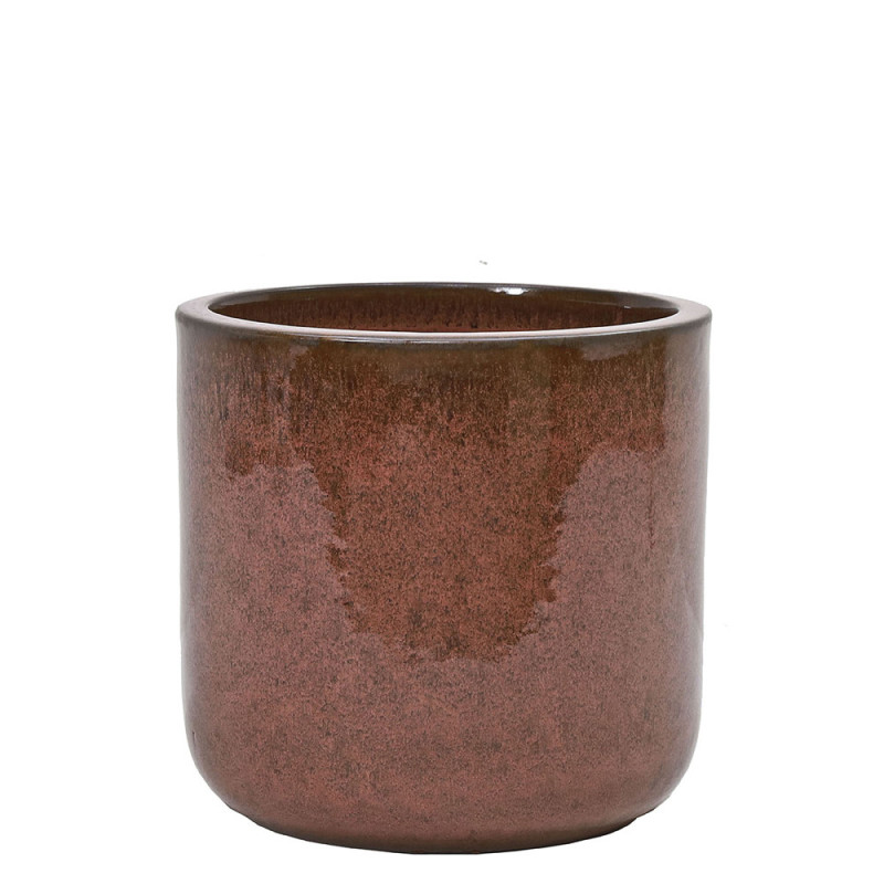 Pot en terre cuite Glazed rouge baie sauvage Ø 18 x 17 cm