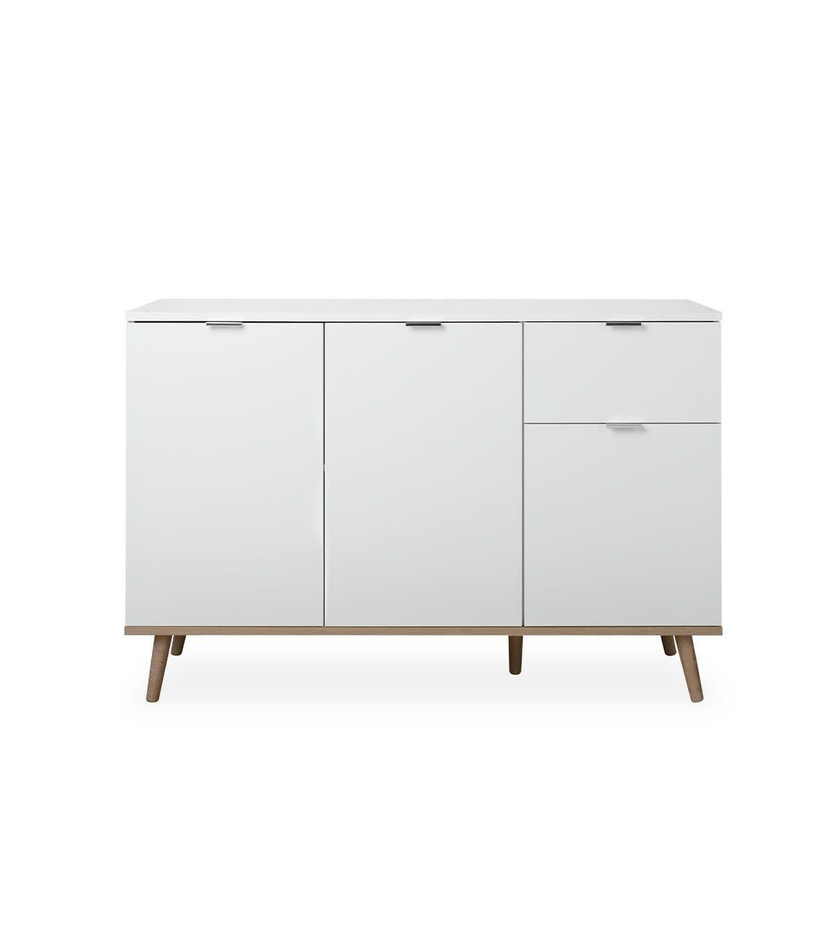 COPENHAGUE - Buffet 3 portes 2 étagères 1 tiroir L120 x H85 cm