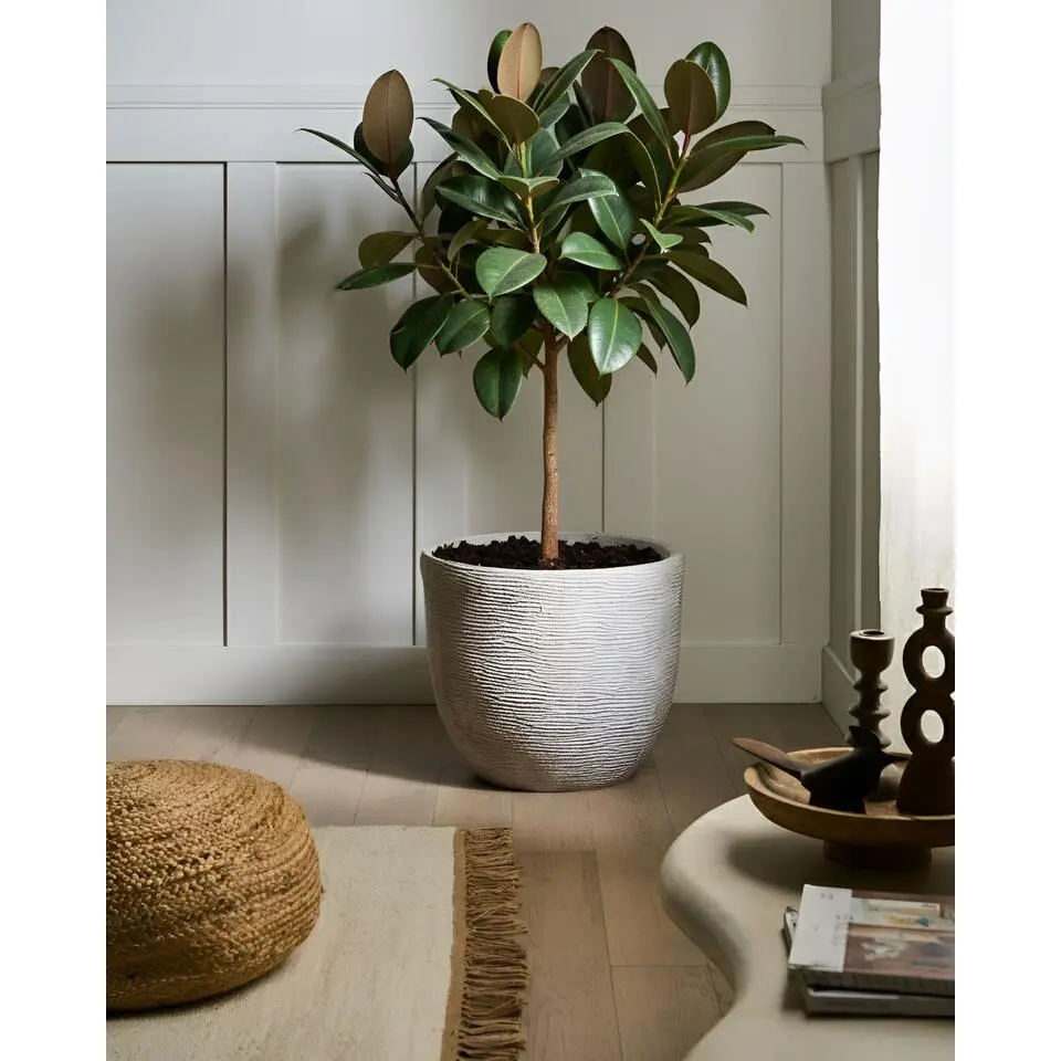 LIXOURI - Bloempot - Lichtgrijs - 47 x 47 x 40 cm - Klei-vezelmengsel