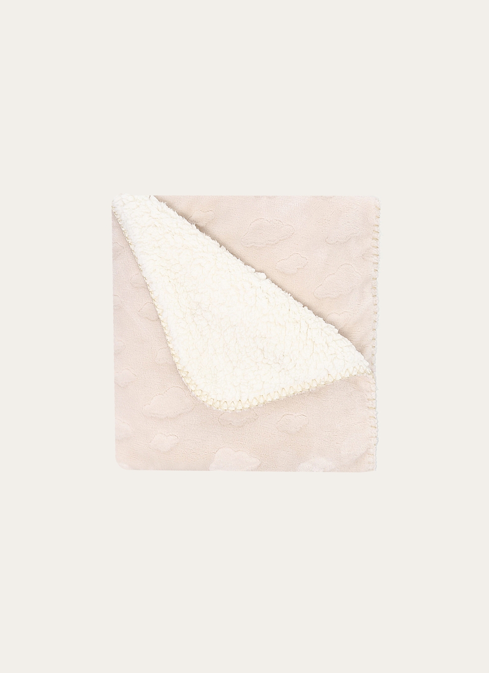 PLAID DOUX à MOTIFS NUAGES VERT