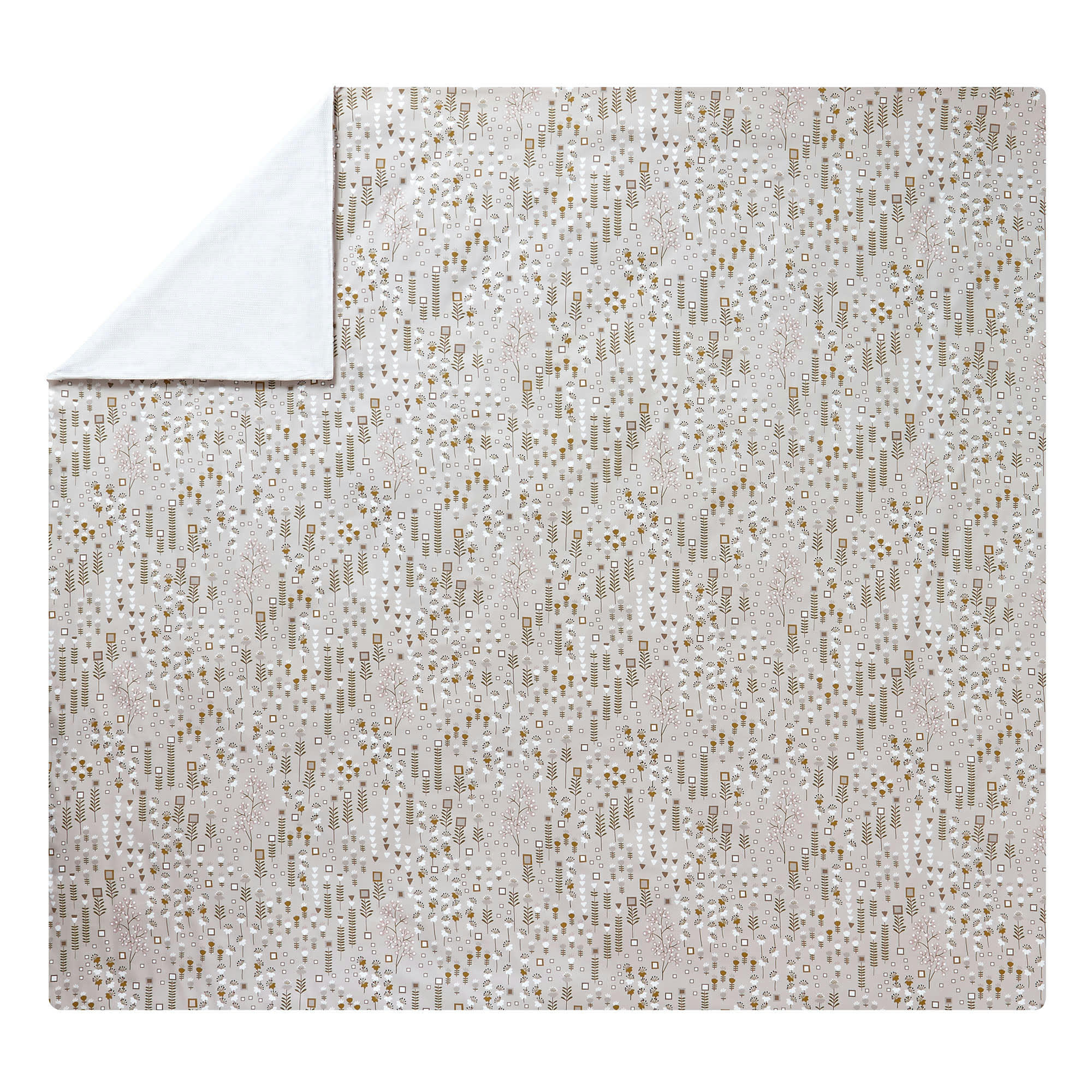 CONTE D'HIVER - Housse de couette en satin de coton gris 260x240