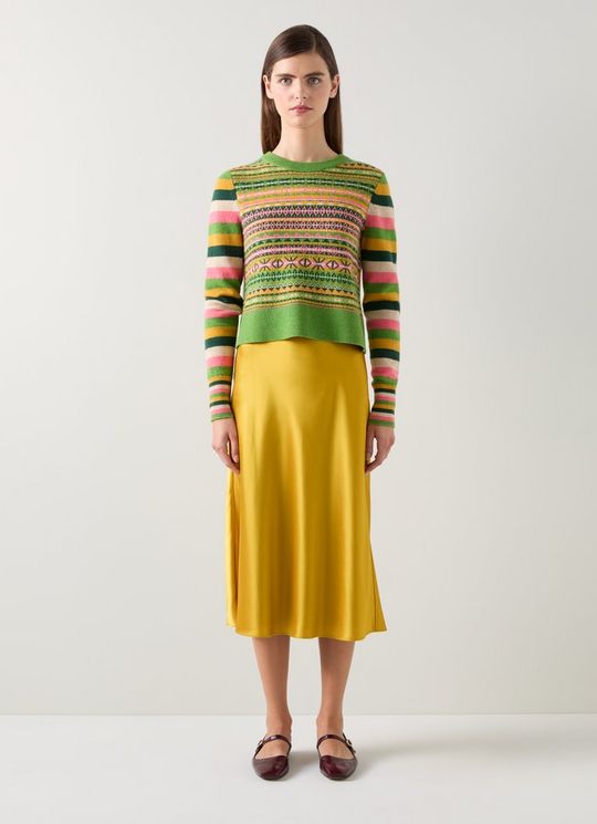 Blythe Gold Midi Skirt