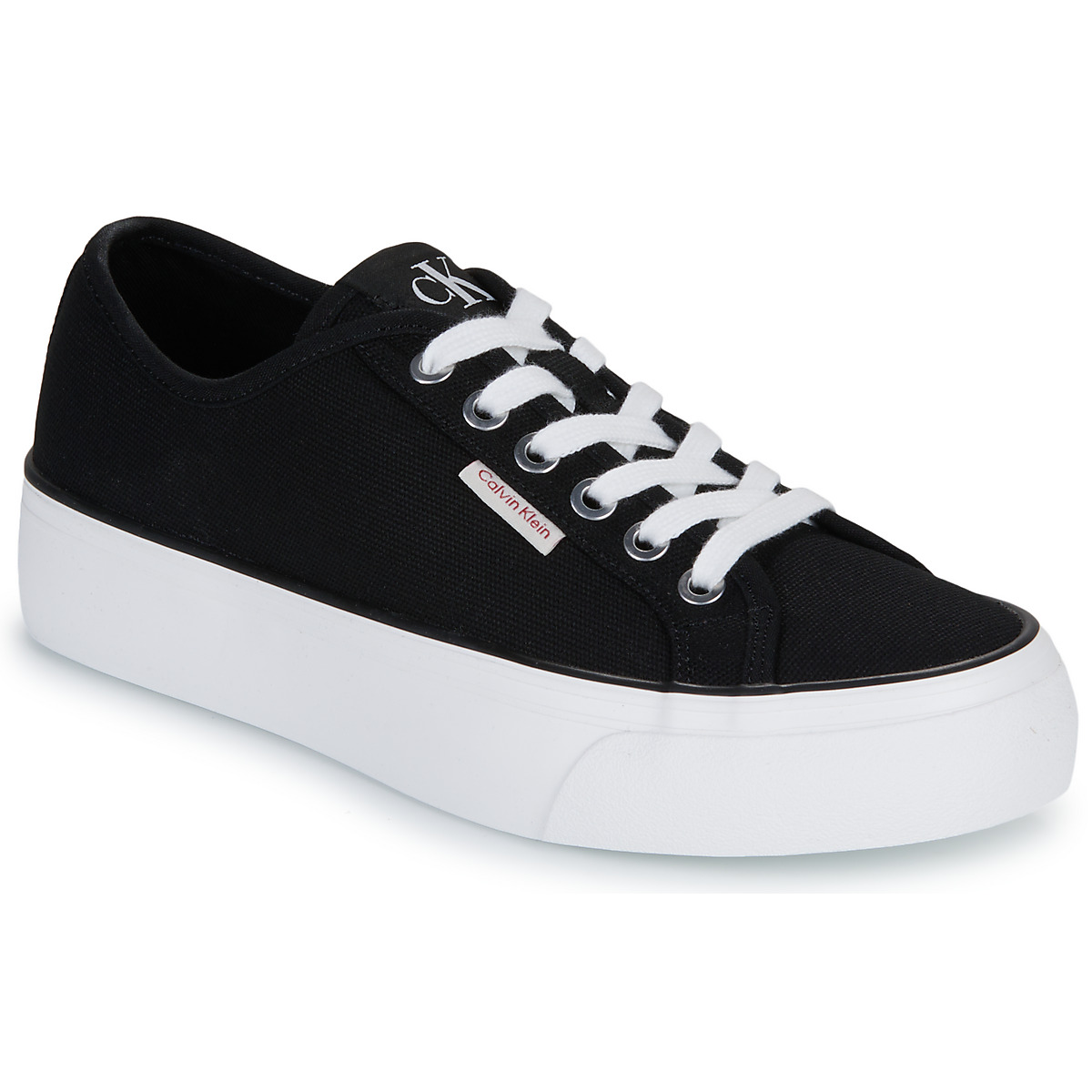 Calvin Klein Jeans - VULC FLATFORM CTN LOGO TAG - Black / White