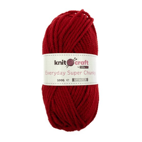 Knitcraft Red Everyday Super Chunky Yarn 100g