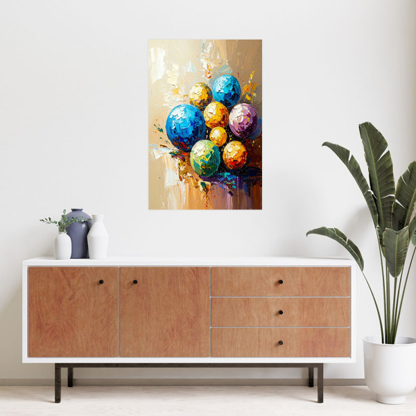 Naklejka na ścianę Feeby Kolorowe Kule Plamy efekt farby olejnej 20x30