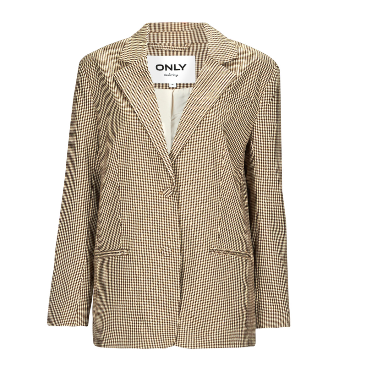 Only - ONLMOLLY L/S OVS CHECK BLAZER TLR - Beige