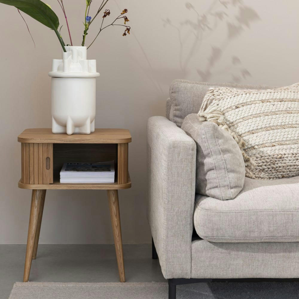 BARBIER - Table d'appoint design en bois clair