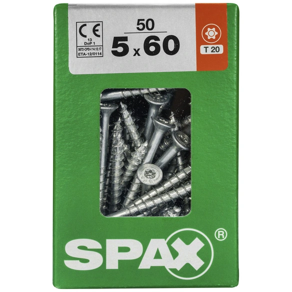 Universalschraube, 5 mm, Stahl, 50 Stk., TRX 5x60 L