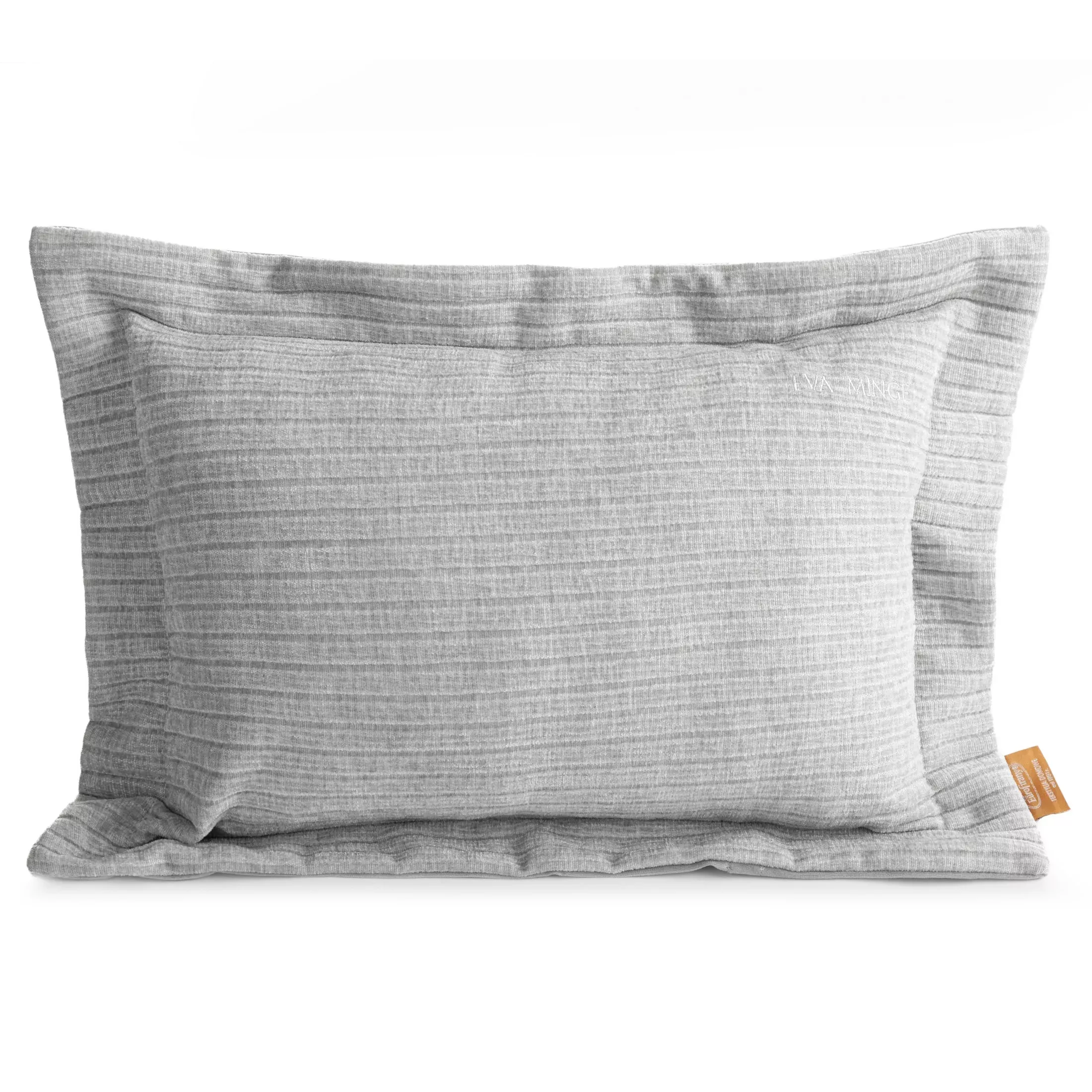 Poszewka na poduszkę40x60 cm z szenilowej tkaniny srebrna w drobne prążki Eva Minge Elegante