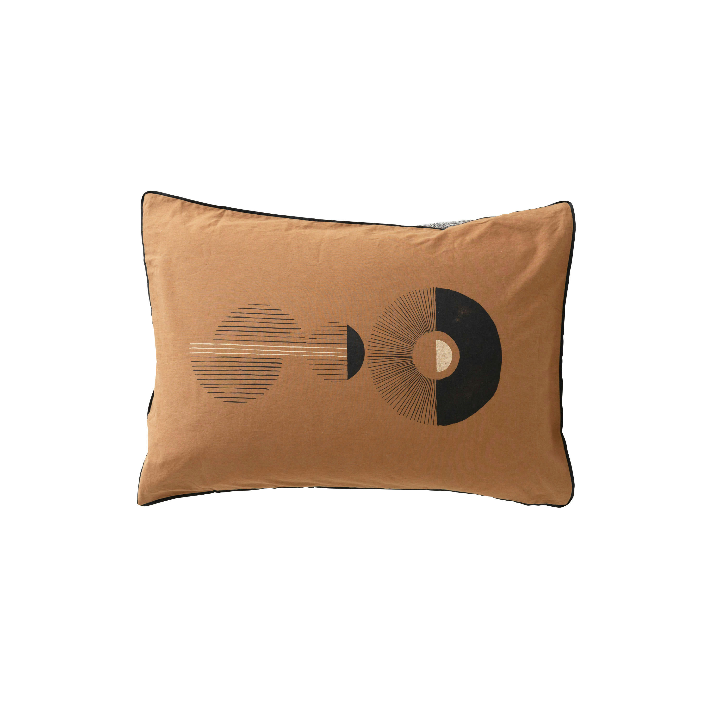 ECLIPSE - Taie d'oreiller rectangulaire imprimé marron 50 x 70 cm