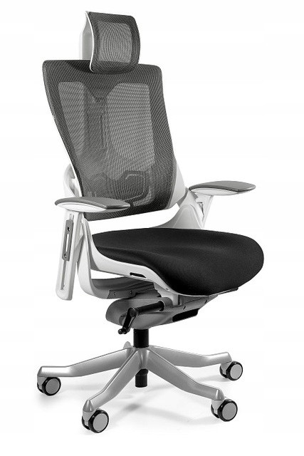 Fotel ergonomiczny WAU 2 biały/czarny siatka/tkanina