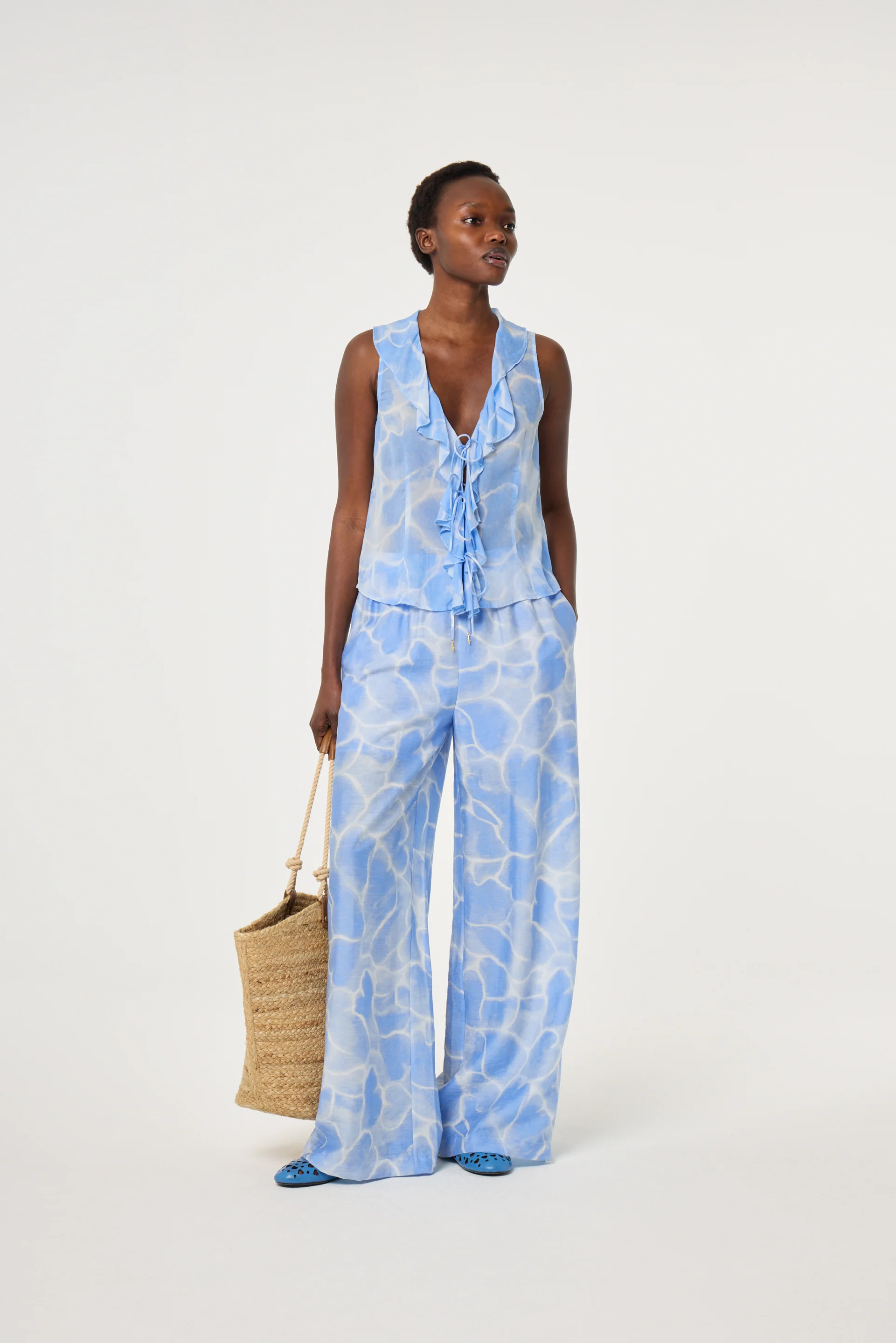 Brent Trousers | Light Blue/Crispy White