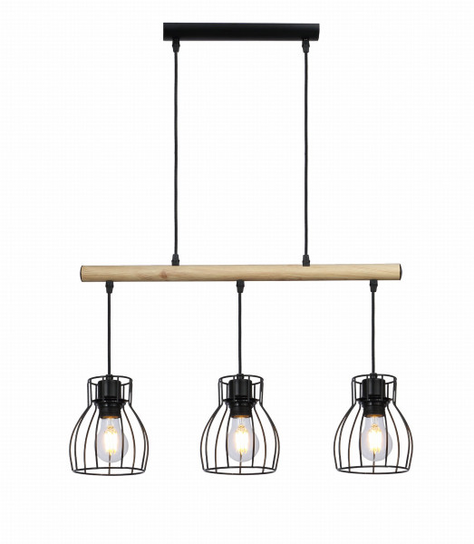 Lampa wisząca BERNITA 3x60w e27 czarny