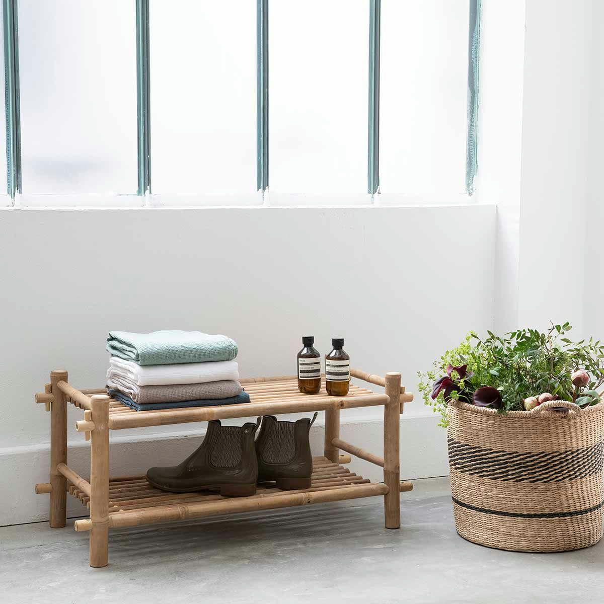 TAMAN - Meuble chaussures bambou 2 niveaux