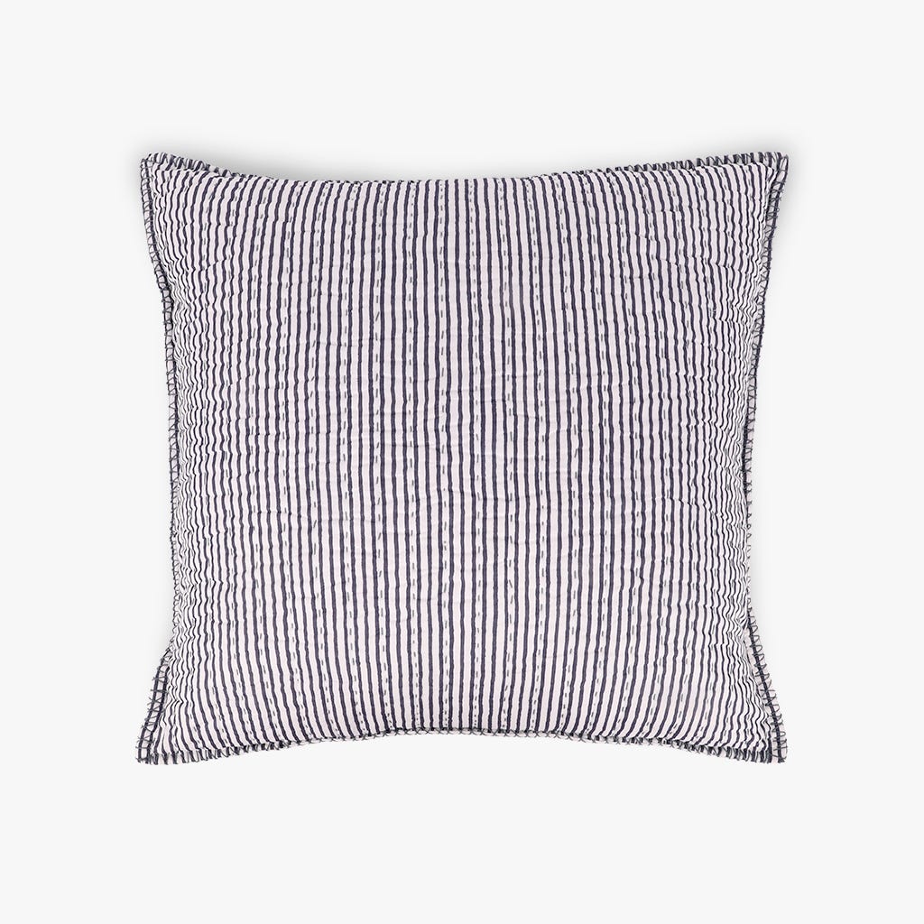 Capa de Almofada com Riscas Azul e Branco RIMINI