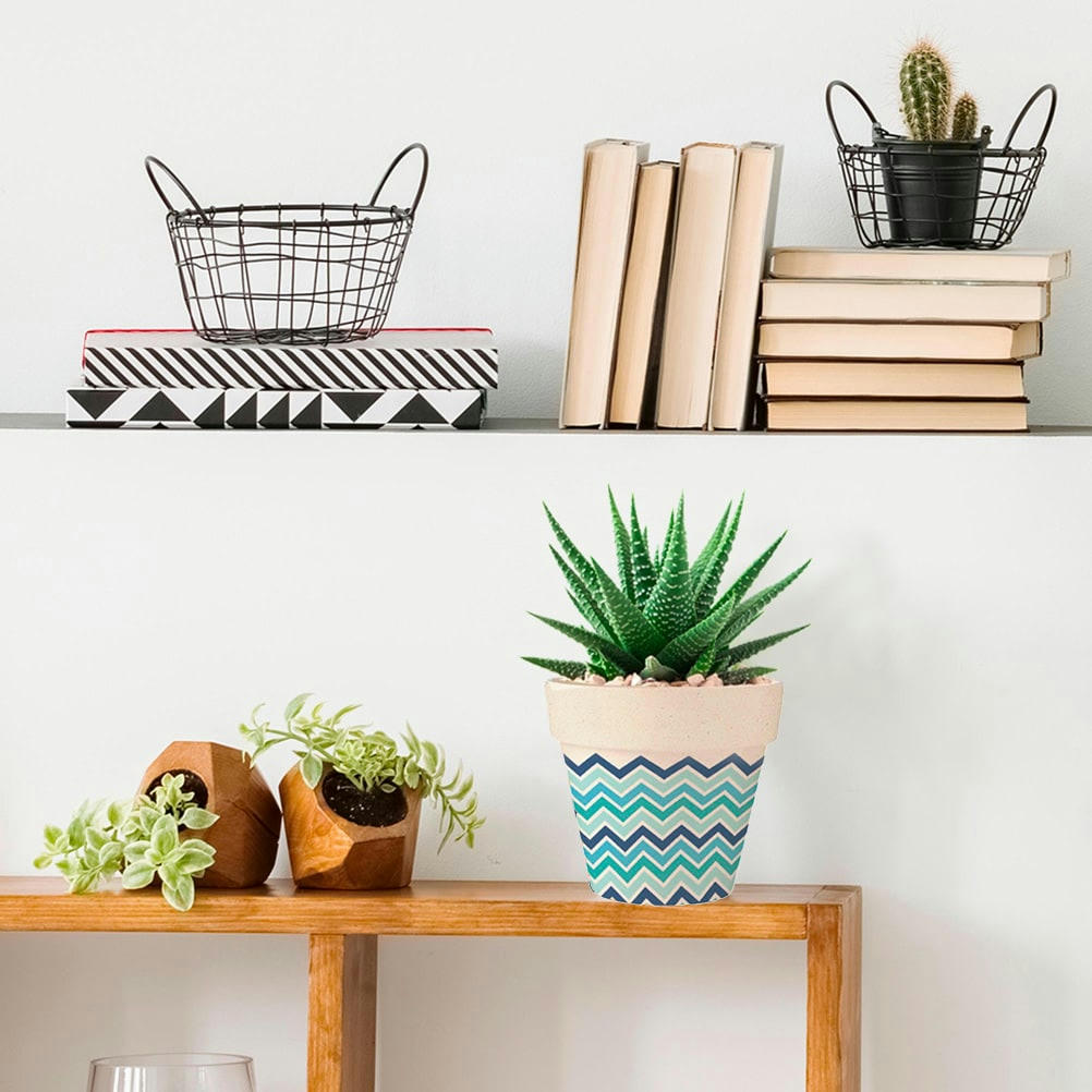 70'S - Cache pot de fleurs 70's en bambou D15cm