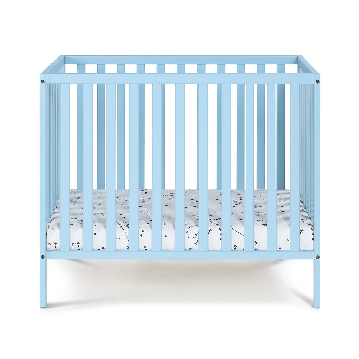 Suite Bebe Palmer Mini Crib With Mattress Pad Baby Blue