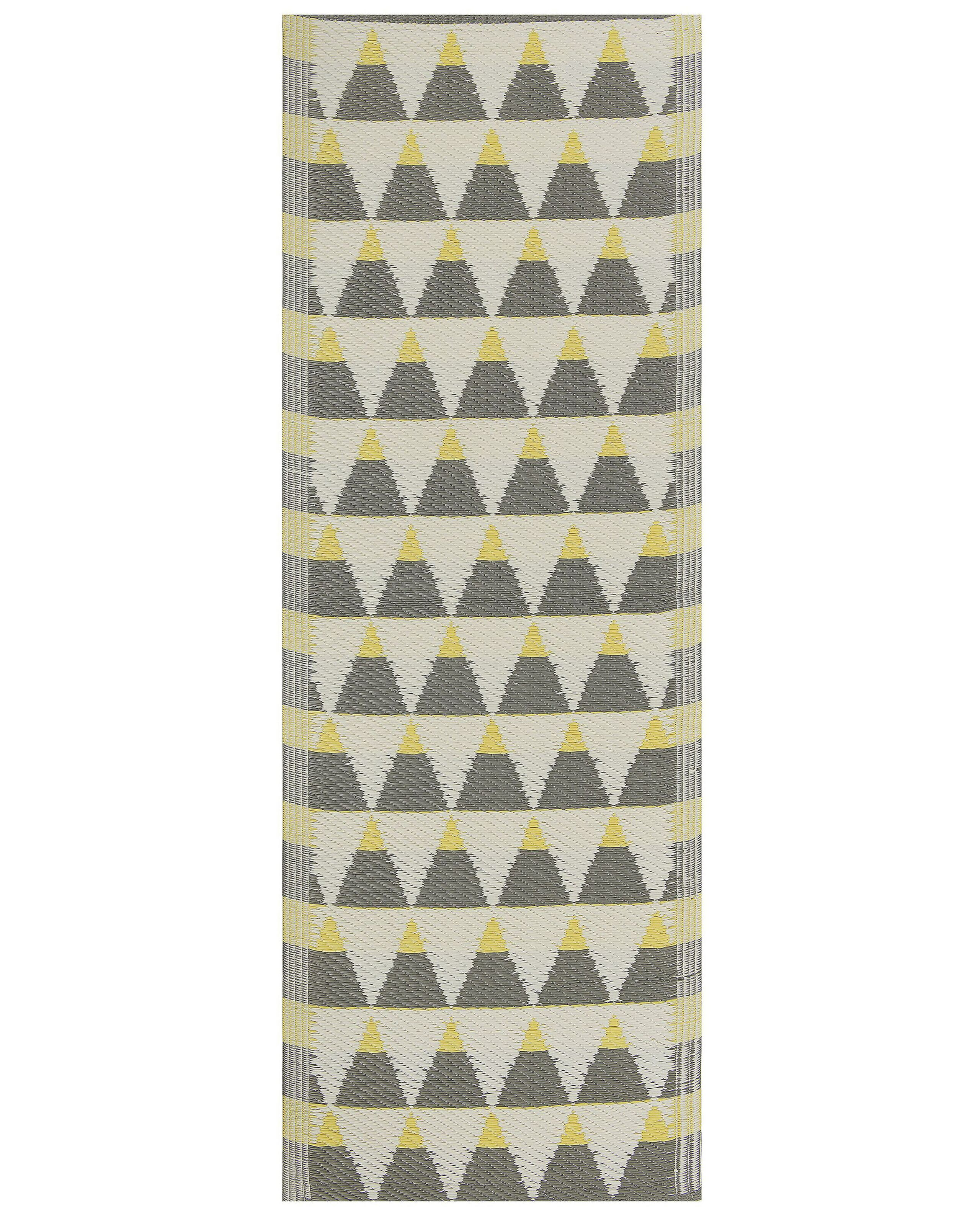 Dywan zewnętrzny 60x105 cm szaro-żółty