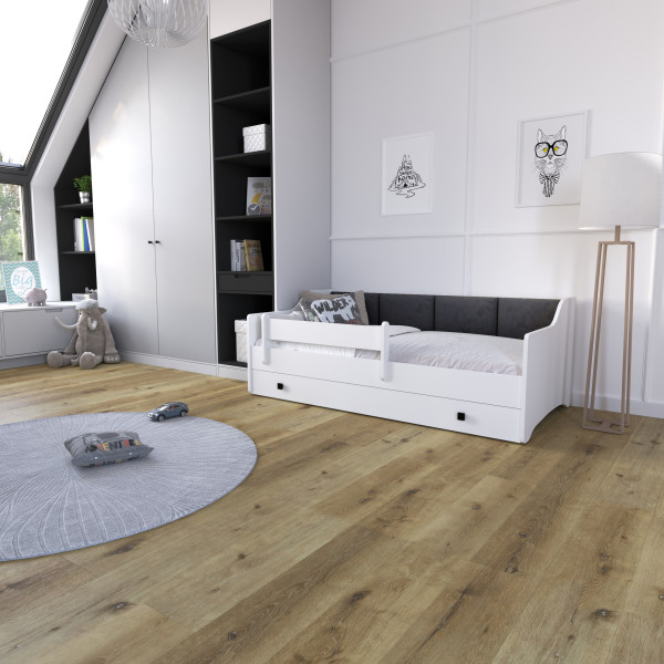 Łóżko dziecięce Eryk 160x80, z panelami tapicerowanymi