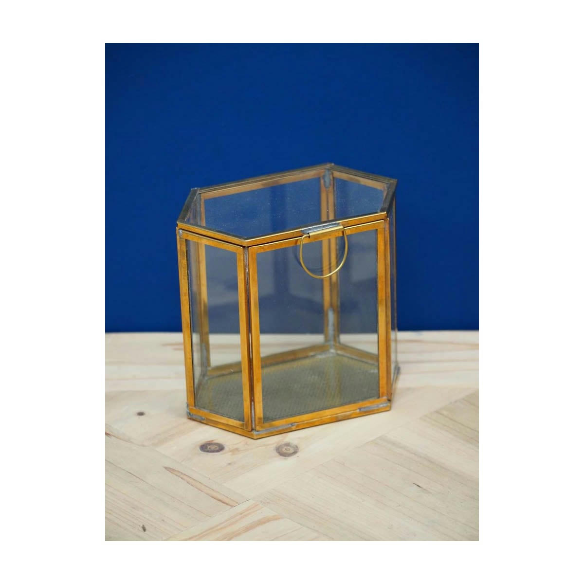 DIANA - Boîte à bijoux en laiton doré et verre