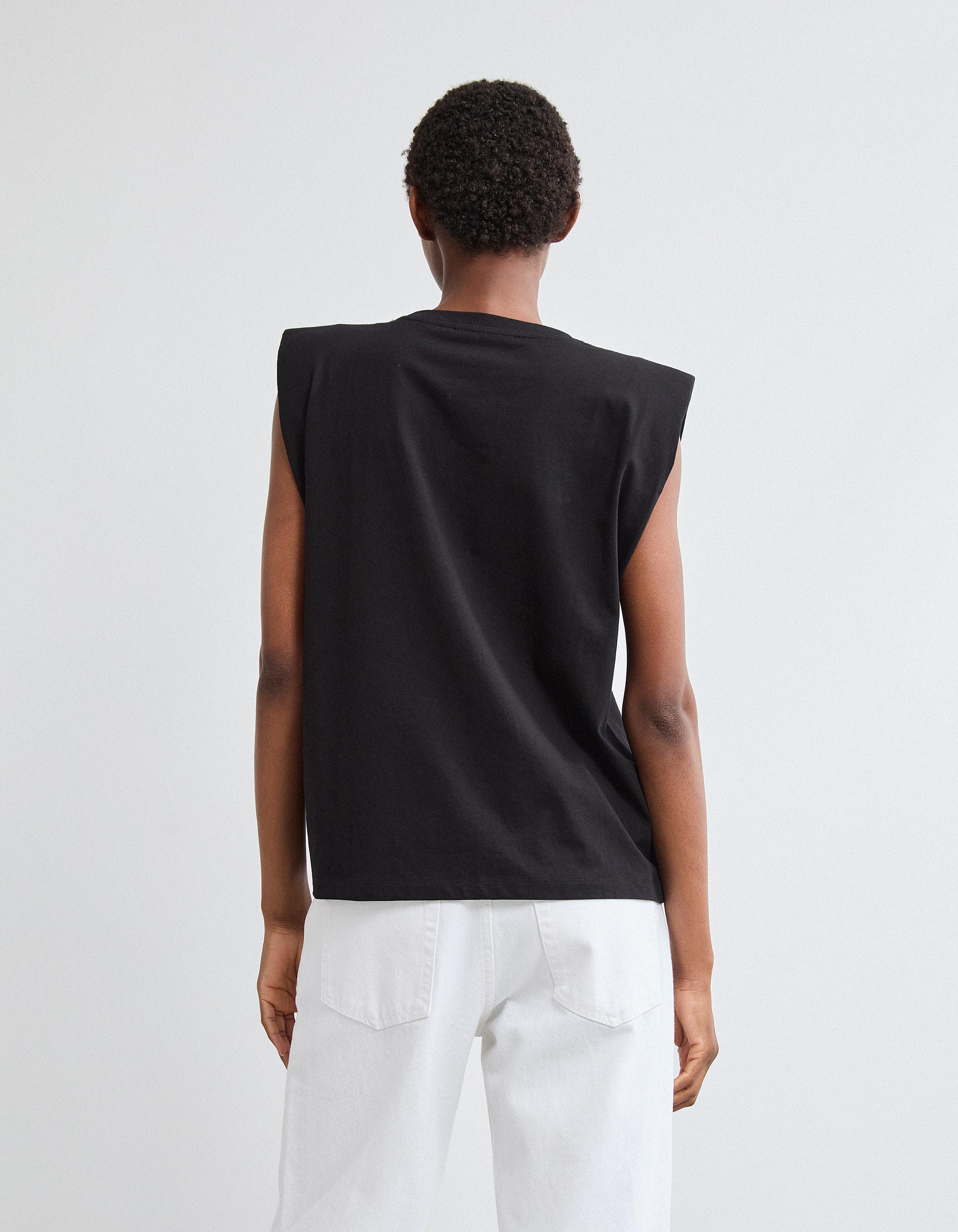T-shirt Ombreiras, Mulher, Preto