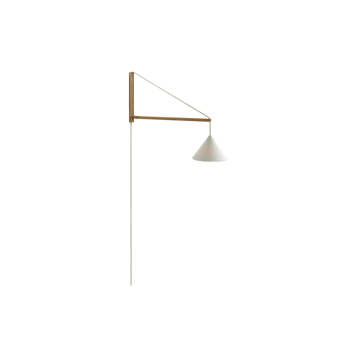 Suspended Wall Lamp, oak/white