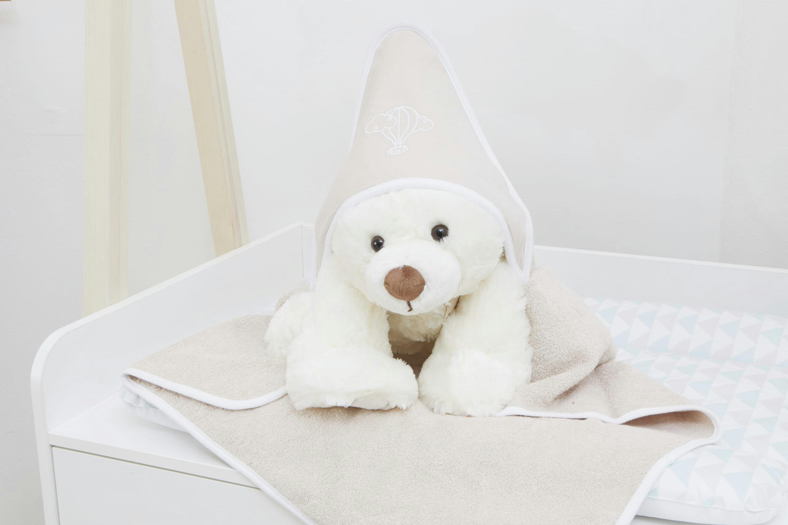 - Cape de Bain Bébé 100% Coton Bio Couleur Noisette