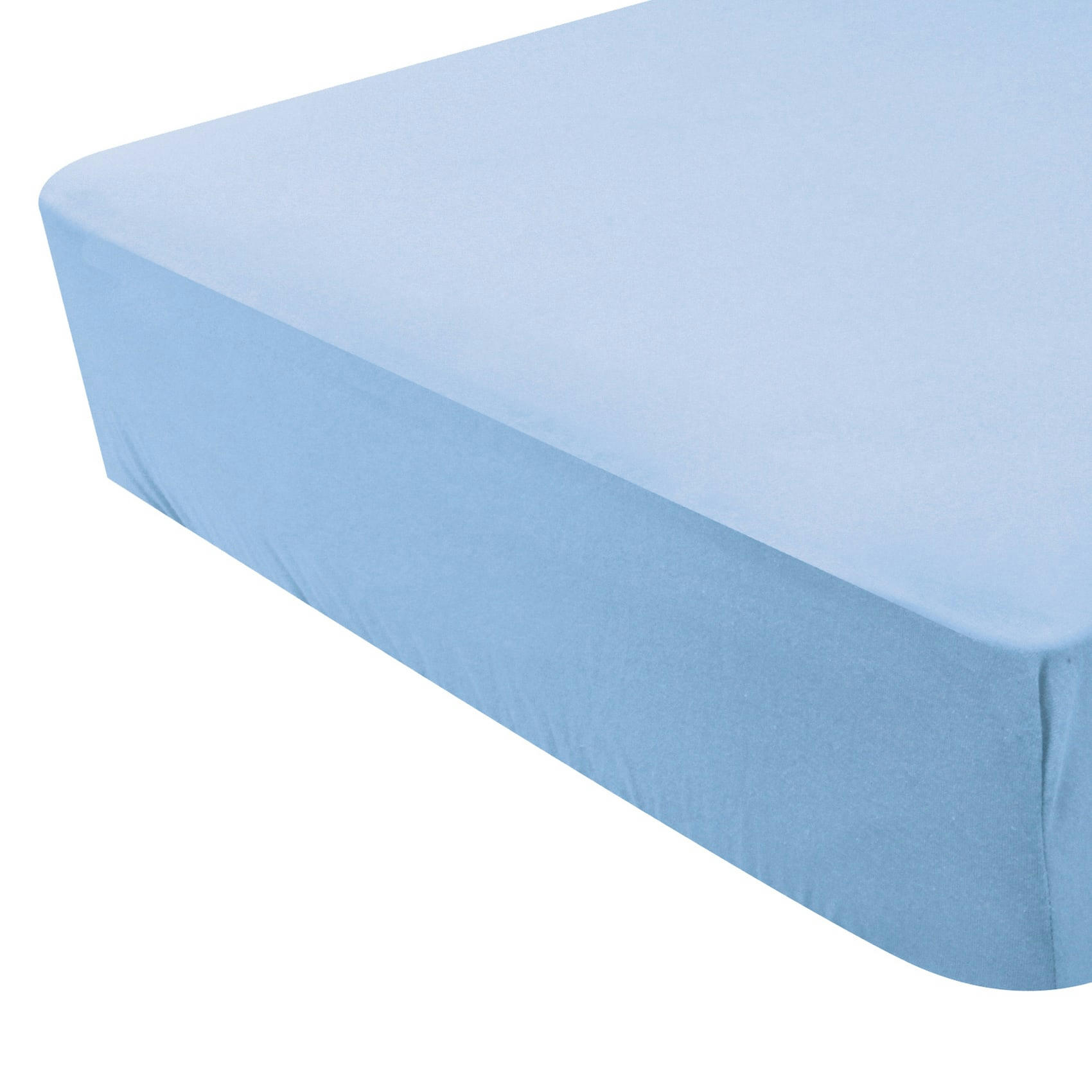 - Drap housse enfant uni en jersey Coton Bleu ciel 70x140