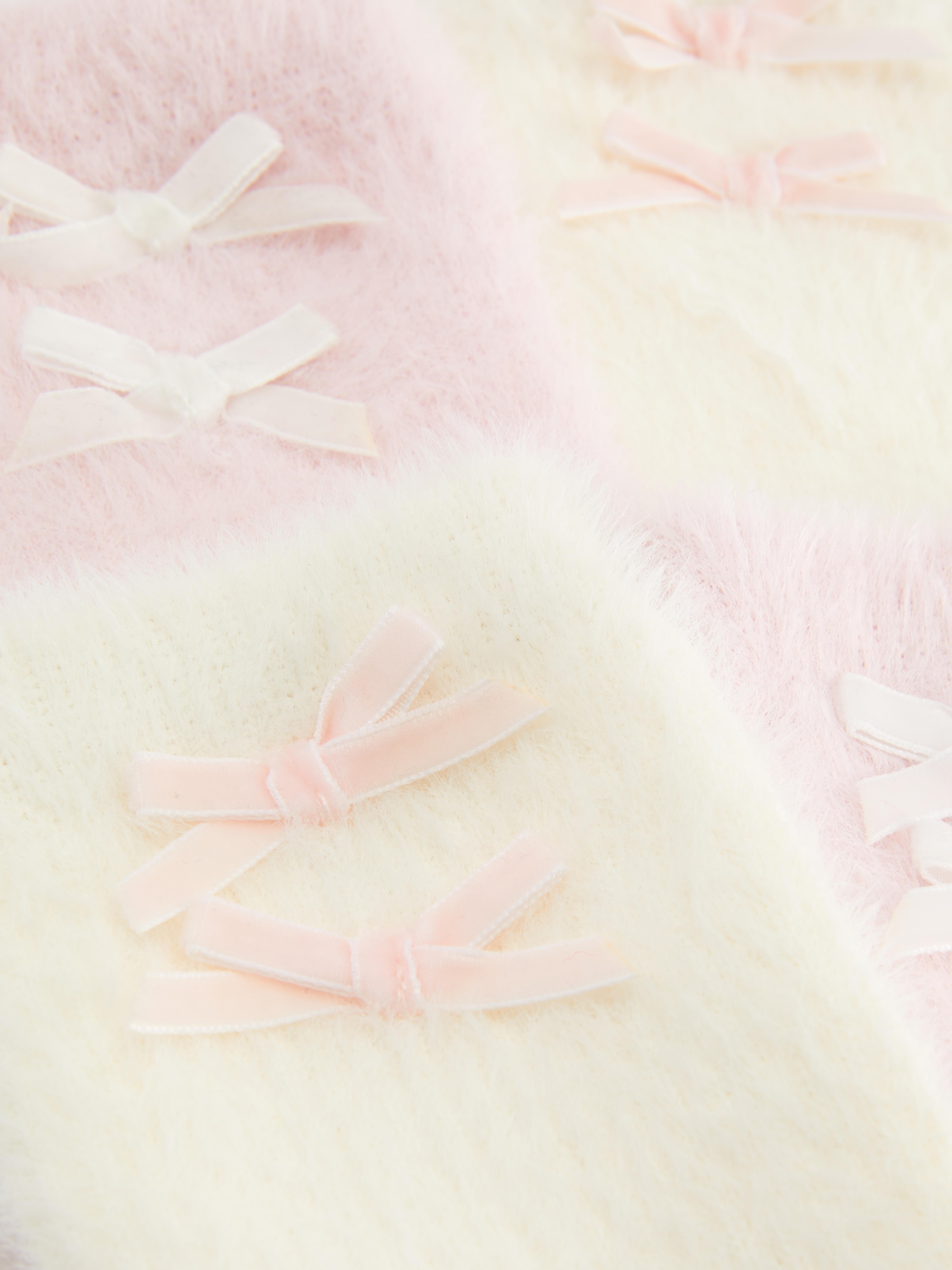 2pk Fluffy Bow Socks