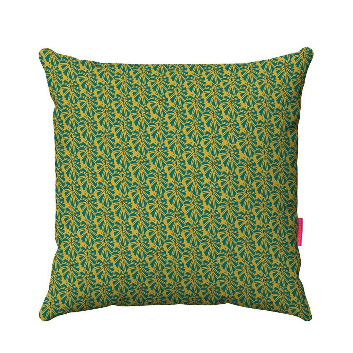 MOOREA - Housse de coussin extérieur graphique jaune 45x45