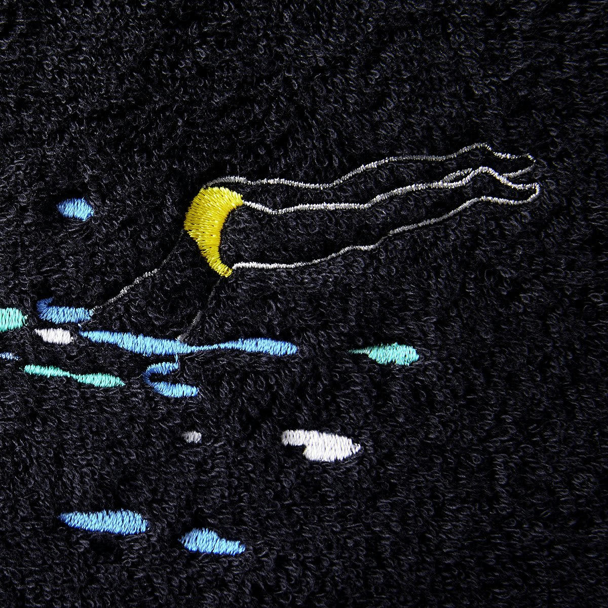 PISCINE - Drap de bain coton noir 90x150 cm