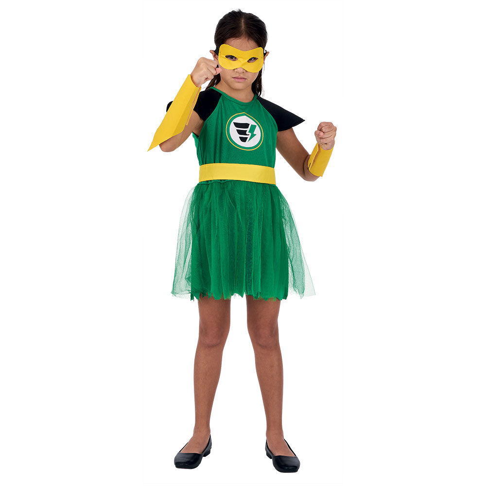 Déguisement fille Super héro méchant bad girl robe 7/10 ans