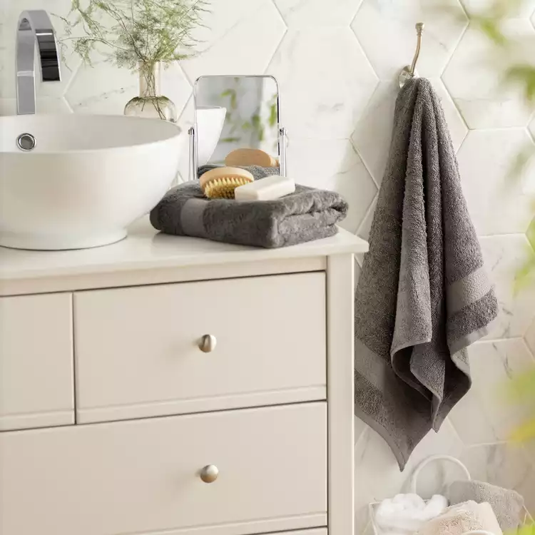 Habitat Hygro Anti Microbial 2 Pack Hand Towel - Grey