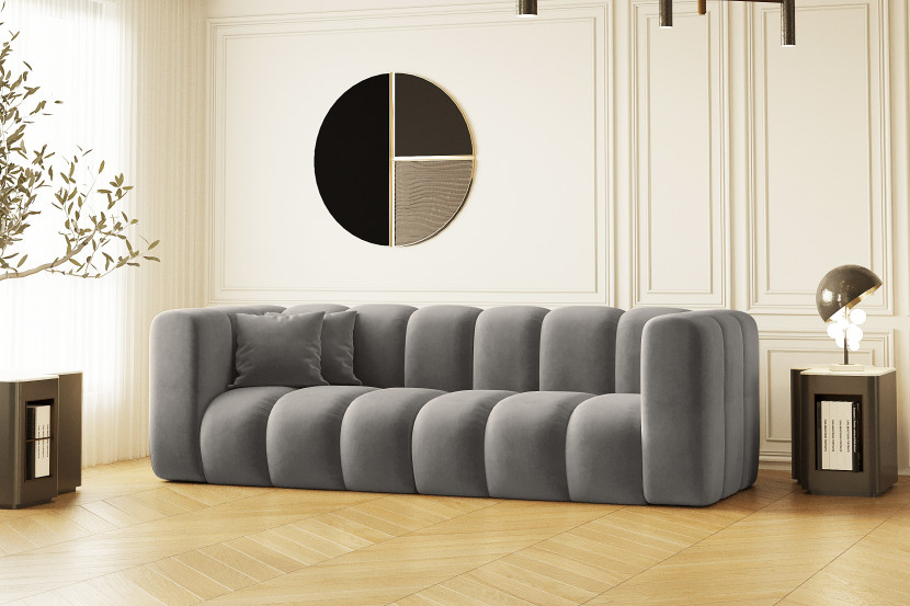 Kanapa, sofa, sofa trzyosobowa Grand Modułowa tkanina Salvador Szary