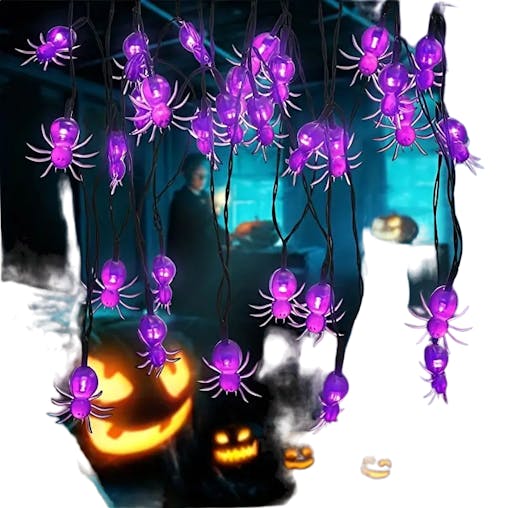 NNETM Solar-Powered Spider String Lights for Spooktacular Nights