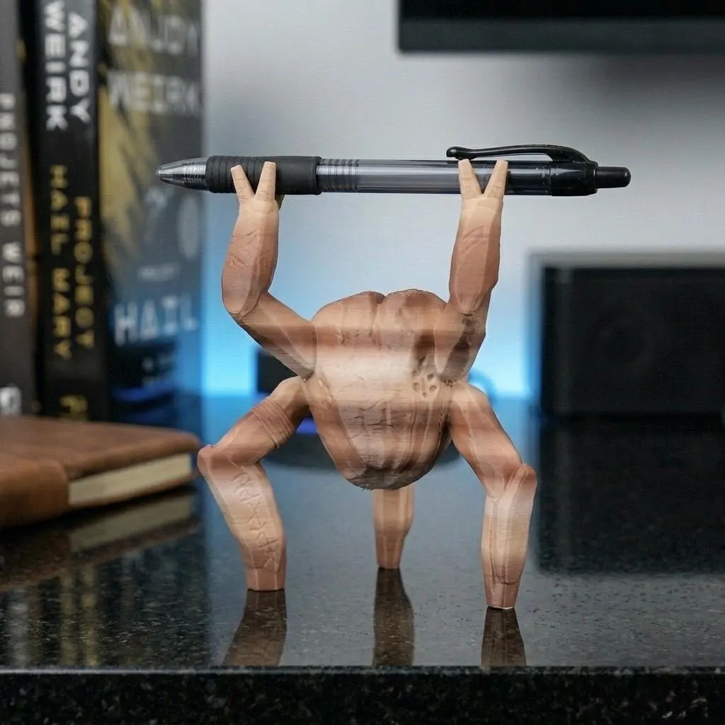 Alien Pen Holder Desk Organizer - Rocky Inspired Sci-Fi - Decor for Bookshelves & Desk Storage, Gift