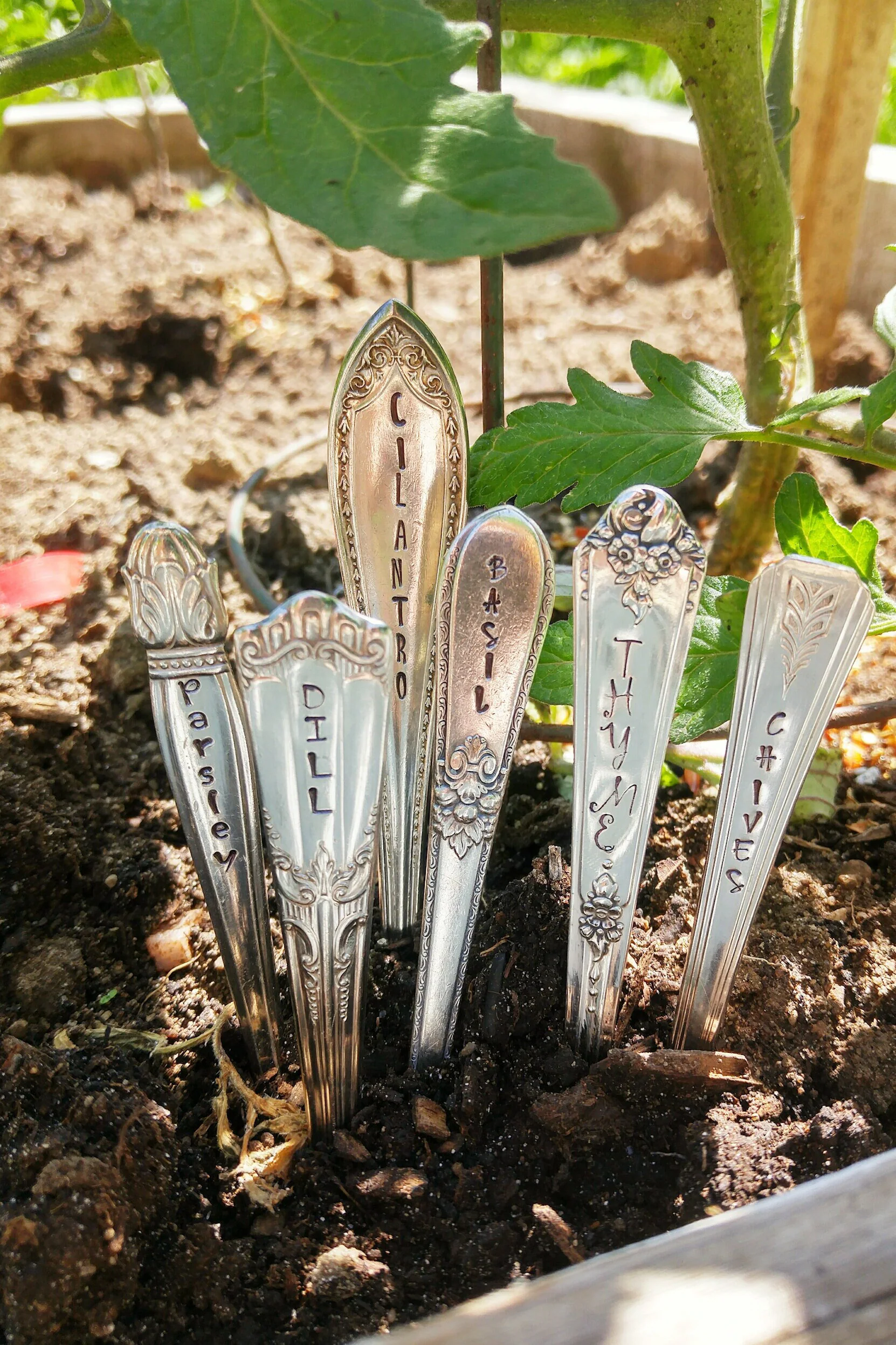 Garden Herb Markers | Garden Markers | Plant Markers | Silverware Markers | Gardener Gift | Gift Set | Gift for Mom | Garden Decoration