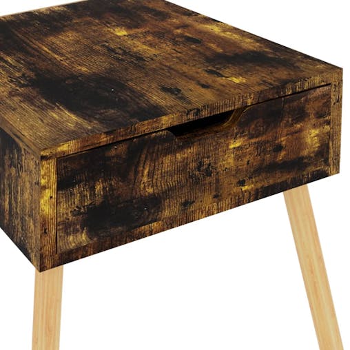 NNEVL Bedside Cabinet Smoked Oak 40x40x56 cm Chipboard