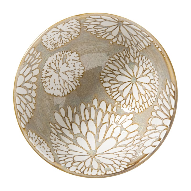 Schaaltje Nori rond - blauw/geel - &Oslash;10.5x5.8 cm