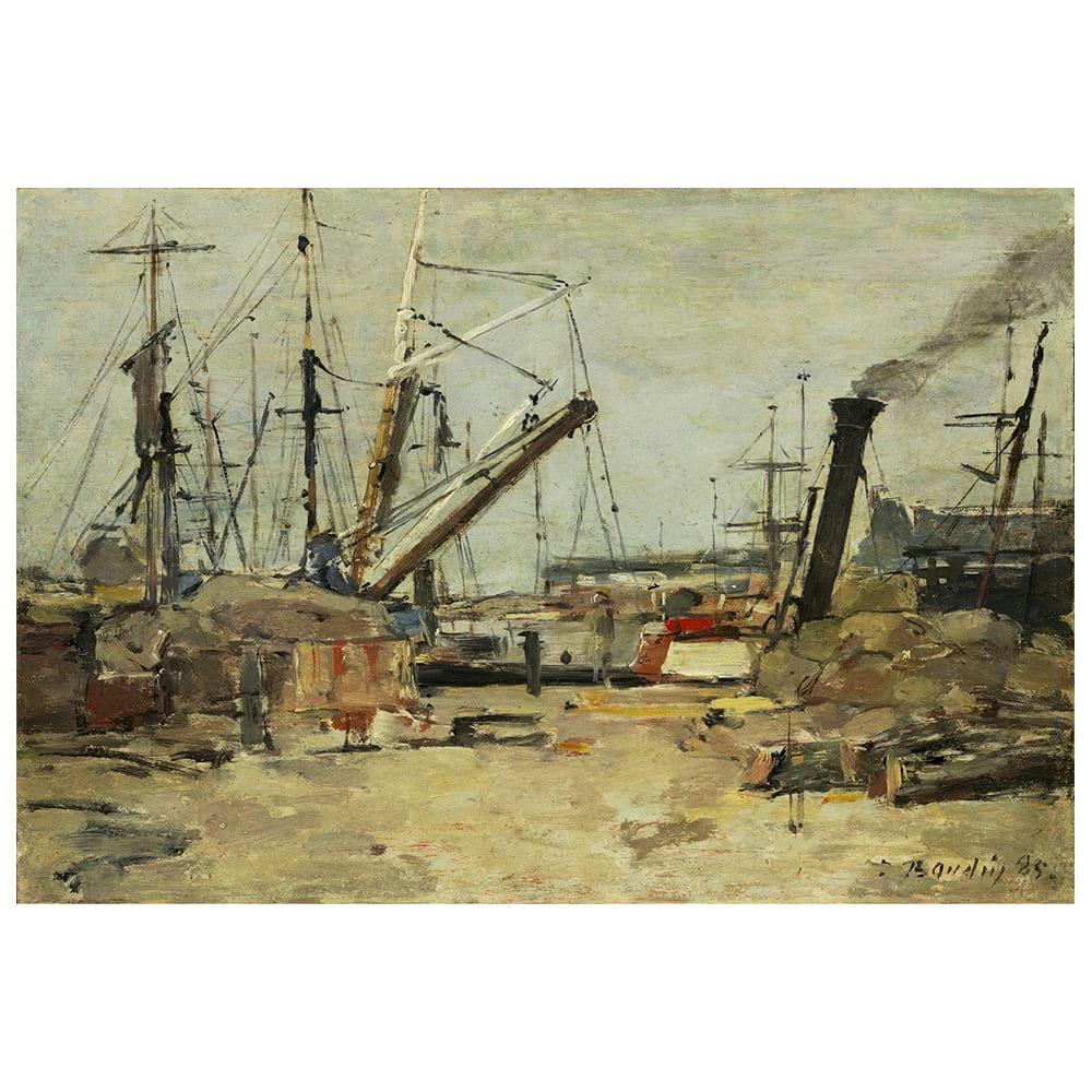 - Tableau - Les Chalutiers - Eugène Boudin 60x90cm