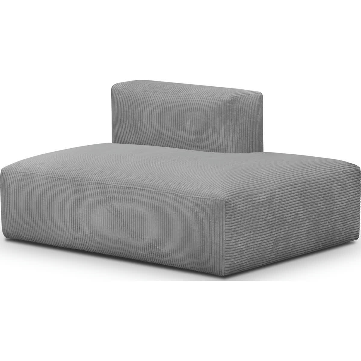 MODULO NEW - Module d'angle ouvert à droite 2 places en velours côtelé gris clair