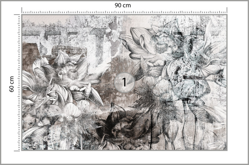 Fototapeta Kwiaty Tropikalne Na Betonie 90x60cm