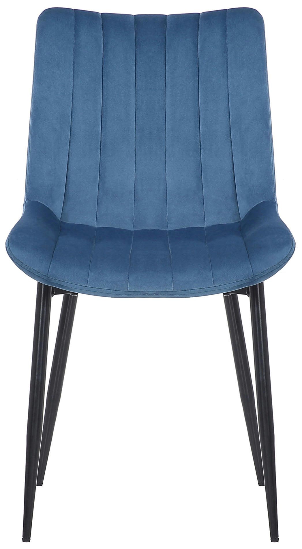 RAHDEN - Chaise de salle à manger avec pieds métal assise en velours Bleu