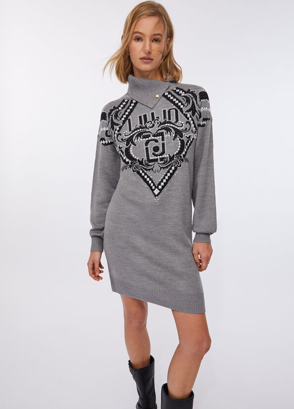Abito in lana jacquard