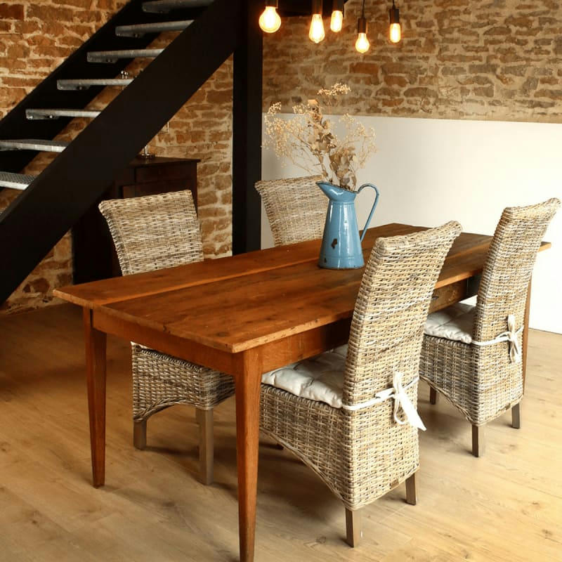 TAO - Chaise en rotin tressé gris