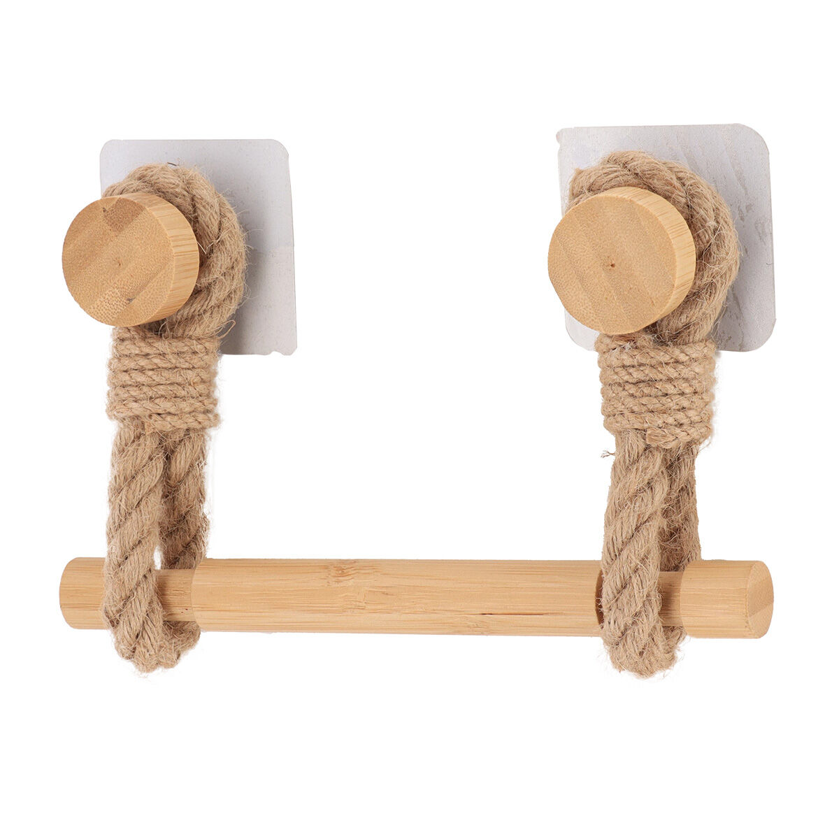 Porta rolos wc em bambu com corda