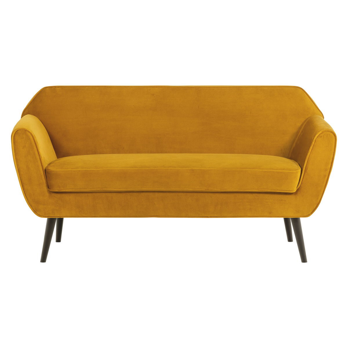 WOOOD bank 150 cm Rocco - Velvet - Okergeel - 75x150x82