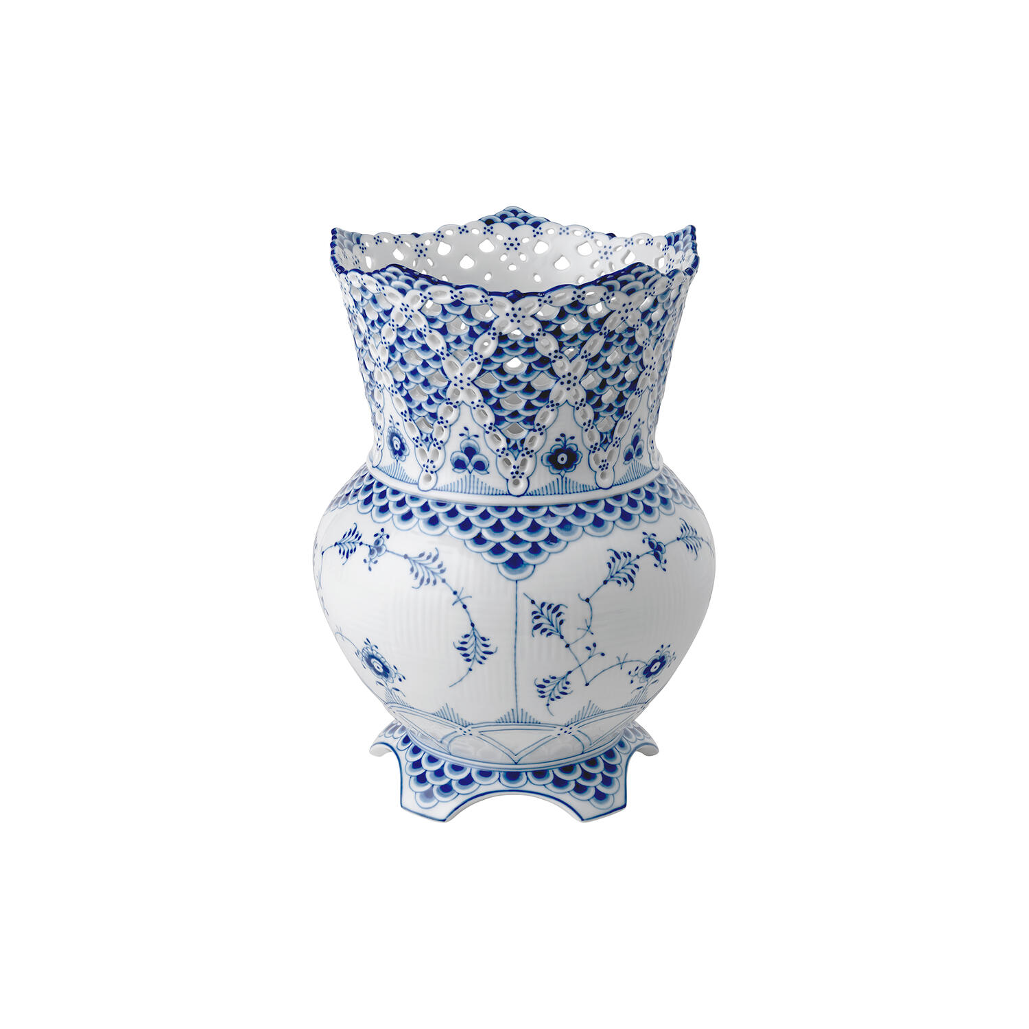 Musselmalet Helblonde vase 22 cm