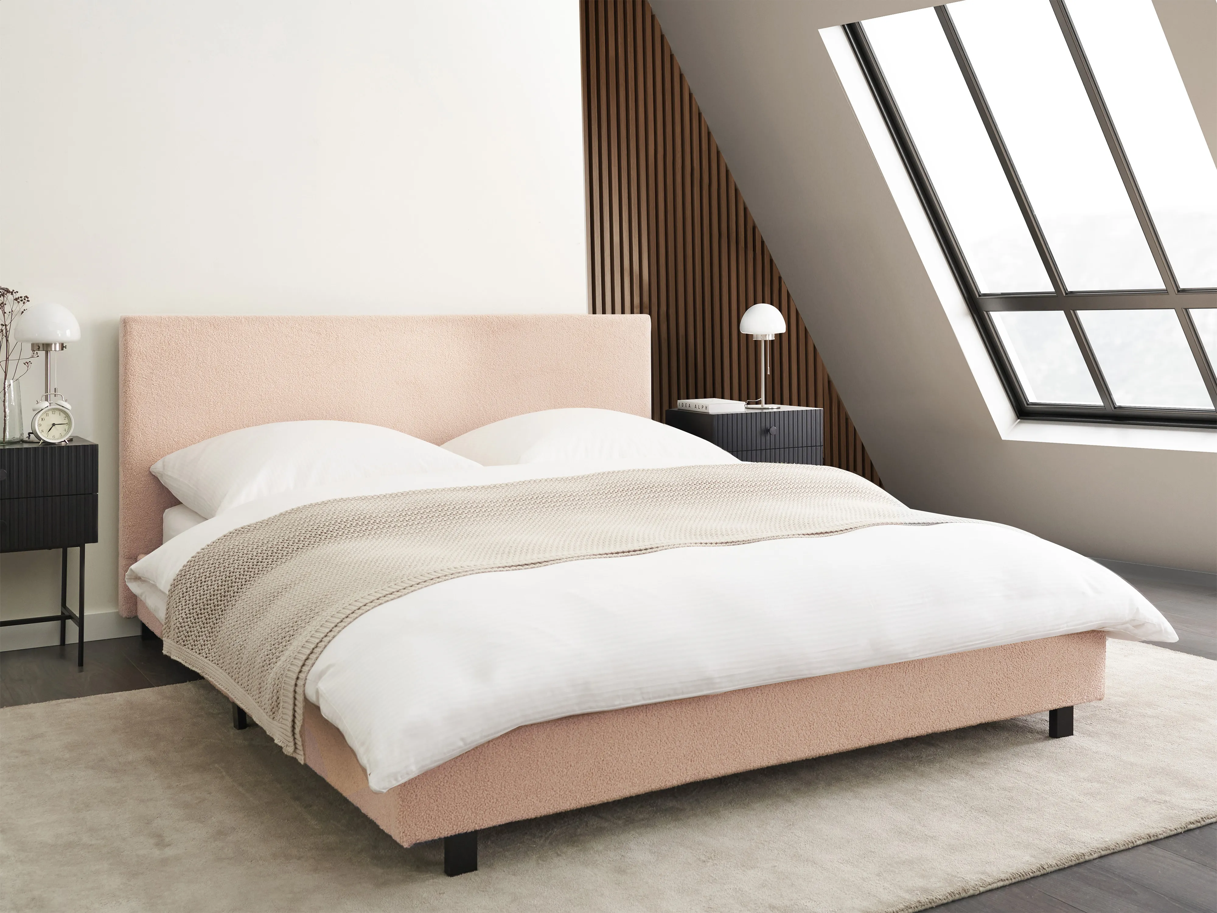 Waterbed Boucle ALBI 160 x 200 cm (EU King Size) Beige